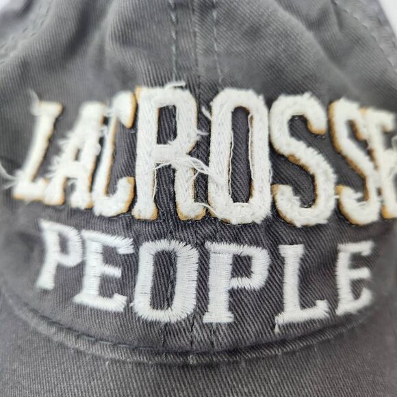 We People by Pavilion Gray Lacrosse People Distressed Baseball Cap One Size - Picture 3 of 7